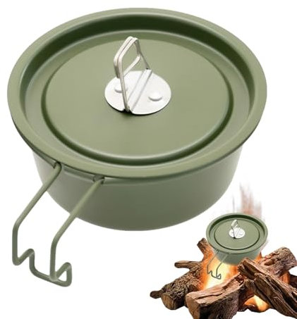 Générique Tasse Inox 350 Ml Tasse De Camping mug metal Popote Petit Bol Portable Avec Couvercle Pour Voyage, Camping, Extérieur