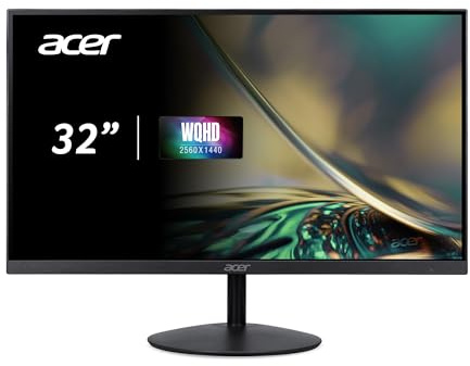 acer SA322QU E Monitor 31.5 Inch (80 cm Screen) WQHD, IPS, 100Hz, 1ms (VRB), DP 1.2, HDMI 2.0, AdaptiveSync