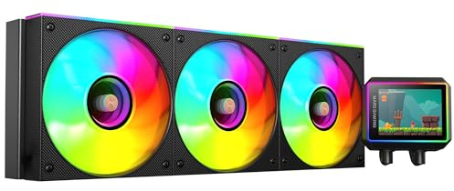Mars Gaming ML-VISIONII360 AIO Flüssigkeitskühlung 600W TDP, IPS-Display 2,8 360º, 4. Gen Opti-Chamber Pumpe mit Kupferbasis und Mikrokanälen, 3x 120mm ARGB Infinity Mirror Lüfter, Schwarz
