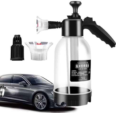 Pistolet à mousse haute pression - Pulvérisateur portable de jardin de 2 litres - Buse de pulvérisation réglable sur plusieurs positions - Nettoyage efficace pour l'entretien des véhicules à gazon