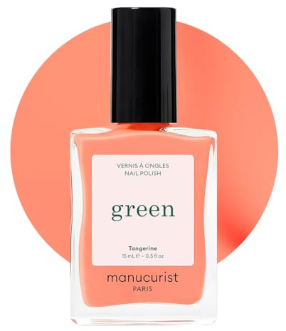 Manucurist Green Pintauñas Tangerine - Naranja Neón Claro | Esmalte de Uñas Secado Rapido - 9-Free sin Toxicos - Larga Duración - Sin Lámpara - 15 ml