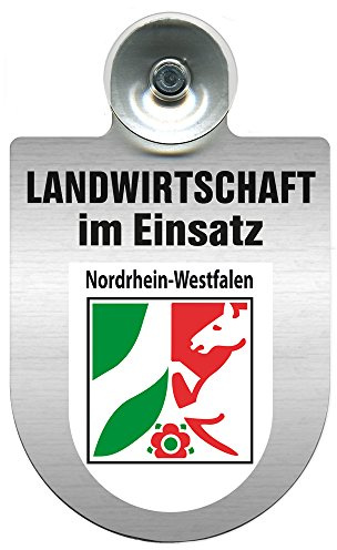 Einsatzschild für Windschutzscheibe incl. Saugnapf - Landwirtschaft im Einsatz - Wappen nach Wahl - 309460 Farbe Region Nordrhein-Westfalen