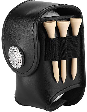 Nikou Golfballtasche, Golfballhalter Clip Golfbälle Tees Taschen Golf Teebeutel Utility Pouch für Golf Tackle Set mit Bällen Tees (Farbe : Schwarz)