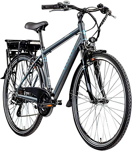 ZÜNDAPP E-Bike Elektrofahrrad Trekking | E Bike Herren 28 Zoll 155-185 cm | Elektro Fahrrad 21 Gang 374,4 Wh Akku | Ebike Trekkingfahrrad V-Brakes 48 cm Green 7.7