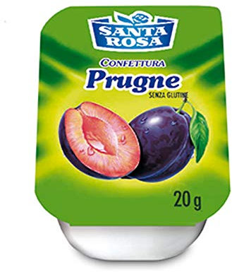 CONFETTURA SANTA ROSA PRUGNE 25 VASCHETTE MONOPORZIONE DA 20 GR MARMELLATA HOTEL FRUTTA