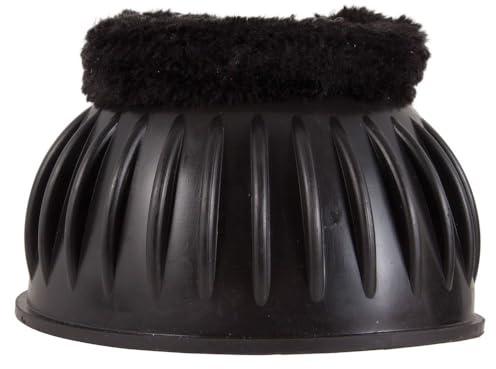 Dura-Tech Double Lock Bell Boots with Fleece Lining | Color Black | Size Medium | Ultimate Hoof Impact Protection | Horse Comfort & Secure Fit