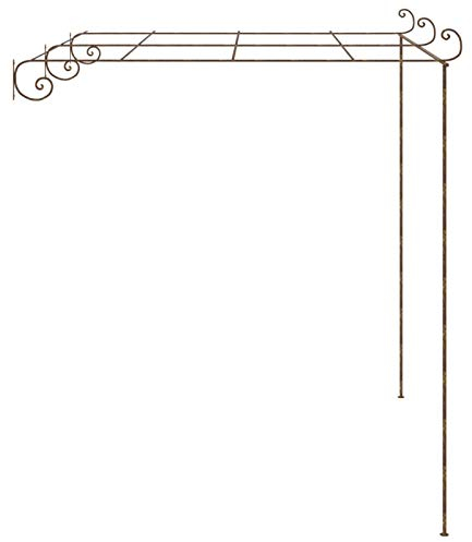 Tidyard Garten Rosenbogen Rankhilfe Garten-Pergola Pavillon Spalier Rankgitter Gartenlaube Gartenbogen Kletterhilfe Deko Holzpergola Torbogen Antik-Braun 3x3x2,5m Eisen