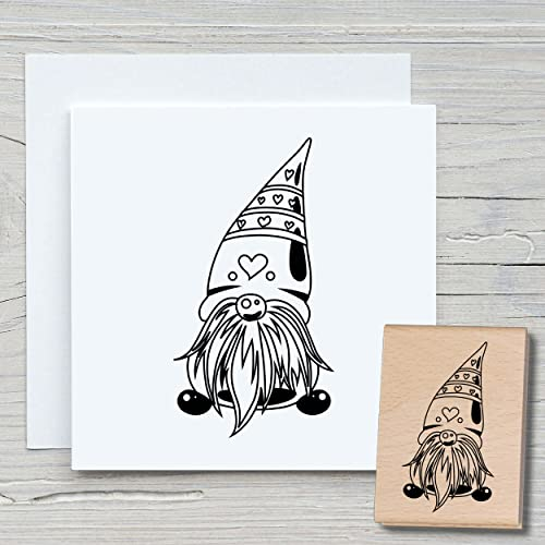 NEWSTAMPS Stempel Wichtel 03 Motivstempel aus Holz & Gummi zum Karten und Geschenke basteln, Holzstempel für Weihnachten, Weihnachtskarte, Advent, Scrapbook, Textilstempel, Deko, Freunde