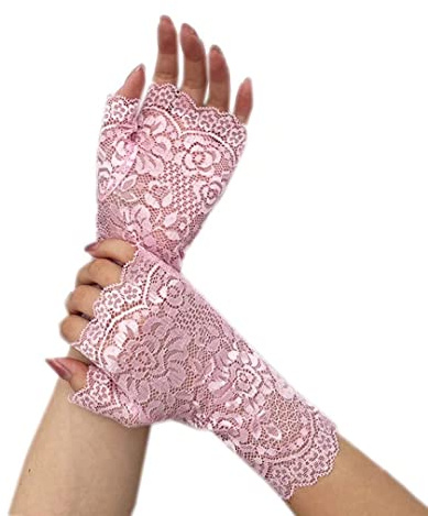bmactosh Women's Lace Gloves Fingerless Floral Gloves Wedding Party Costume Accessories