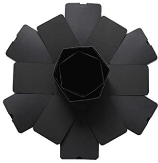 Kreative Foto-Explosionsbox, sechseckige, mehrschichtige Überraschungsbox, Pappbox, Geburtstagsgeschenk, Fotoalbum, DIY-Bastelbox für Jahrestag, Eltern, Liebhaber, Freunde, schwarz