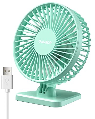gaiatop USB Desk Fan, Small But Powerful, Personal Portable Quiet 3 Speeds, Adjustable Mini Table Desktop fan for Cooling Home Office Car Summer Travel Gifts Green