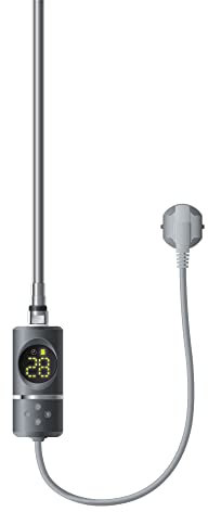 ML-Design Resistenza Elettrica 600 W a Immersione Asta di Riscaldamento per Calorifero Radiatore Termosifone con Termostato Controllo della Temperatura Bagno e Schermo LCD Design Moderno Antracite