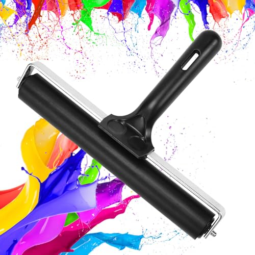 LPAMABA Rullo di Gomma, Rullo Inchiostratore 20cm, Rulli Rivestiti in Gomma Dura, Rullo in Gomma per Stampa a Blocchi e Artigianato per il Fai da Te, Opere d'arte