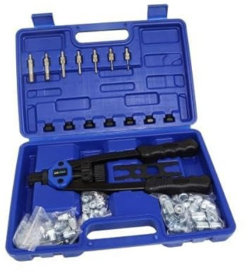US PRO Tools Threaded Nut Hand Riveter M3-M12 with 100 Assorted Rivet Nuts 5465