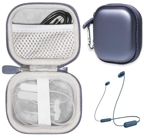 CaseSack Case for Sony WI-XB400, C300, C200, C100 Wireless in-Ear Bluetooth Headphones (Blue)