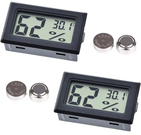 Tonia Lot de 2 thermo-hygromètres numériques avec écran LCD, capteur précis pour incubateurs, extérieur, serres et reptiles