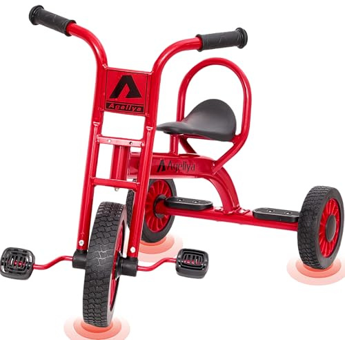 Preschool Kids Tricycles for 5-7 Year olds, Durable Pedal Trike for Boy Girl, Sturdy Metal Frame, Solid Rubber Tires, Ideal Daycare Kindergarten Joyride & Elementary Outdoor Playground Equipment