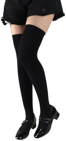 Dinghaole Calze Sopra Il Ginocchio Da Donna Ner,extra lunghe,opache,collant compressivi,Calze Extra Lunghe Calze,Calzini Sopra Il Ginocchio,calze compressione graduata,Nero,Taglia unica