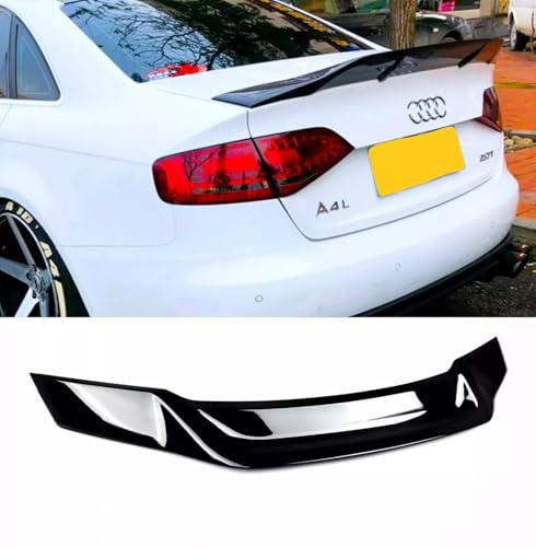 For Auto Perfectionists UK Rear High Kick Ducktail Boot Spoiler Compatible With Audi A4 B8 Saloon 2008-2016 ABS Gloss Black