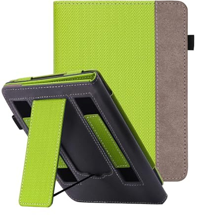 WALNEW Ständer Hülle für 7 Kindle Paperwhite 12. Generation 2024 und Kindle Colorsoft Signature Edition, Kickstand Schutzhülle Tasche mit Zwei Handschlaufe und Auto Sleep/Wake Funktion