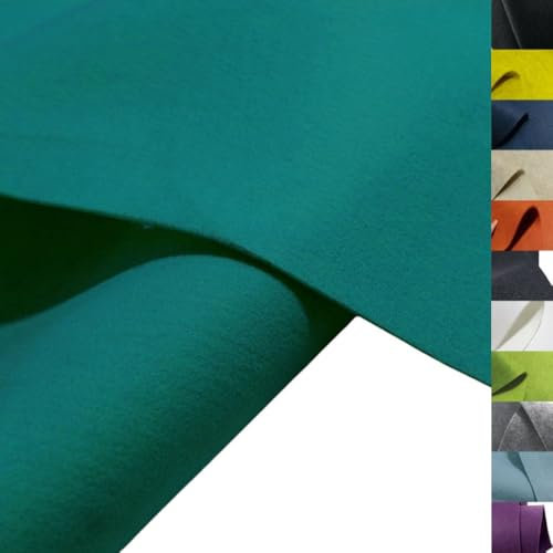 TOLKO 1m Bastelfilz Stabiler Filzstoff Meterware | 3 mm dick | Filzmatte Untersetzer Dekofilz Taschenfilz zum Nähen und Basteln | 90 cm breit | Nadelfilz Filz Meterware (Petrol)