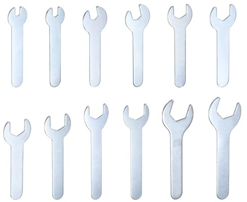 HARFINGTON Open End Wrench 4/5.5/7/8/11/12/13/15/17/19/22/23mm Metric U-Shaped Single Open Ended Spanner Super Thin Small Flat Head Galvanizing Wrench for Automotive Repair Furniture Assembly