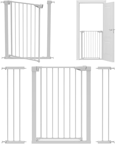 Tulano Guardian 5.0 Treppenschutzgitter ohne Bohren - 75–117 cm | Für Treppen und Türen - 92 cm hoch - beidseitig mit einer Hand öffnen - schließt automatisch - 2 Verlängerungen -Schwarz