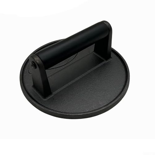 Presse à viande ronde en fonte 16 cm pour barbecue, hamburger, steak, poulet, accessoire de cuisine en plein air