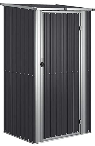 Abri de jardin en métal avec structure en PVC 107,5 x 46 x 183 cm Idéal pour outils de jardin
