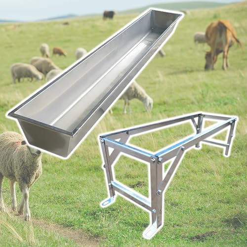 Tragbarer Futter- und Wassertrog mit hohem Halter, leicht zu reinigendes Design für Outdoor, Schuppen und Weide