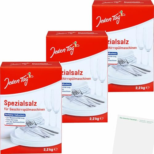 usy Lot de 3 sels spéciaux pour lave-vaisselle (3 x 2,2 kg) + bloc usy
