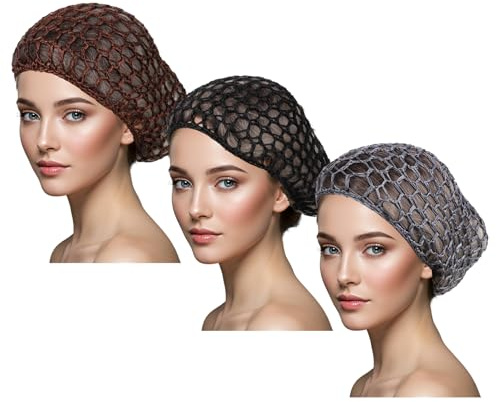 3 Pcs Mesh Crochet Hairs Wrap Mesh Hair Net Hair Nets