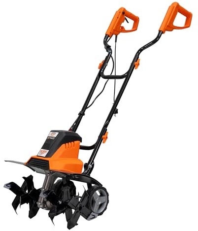 RURIS Motobineuse électrique 160RE - 1600W, Largeur 450 mm, Profondeur 220 mm, 24 Couteaux, Frein électronique, 2 Roues, légère et silencieuse, Orange