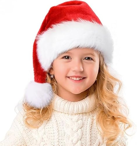 Rosso Cappellini Natales, Cappello Babbo Natale Bambino, Berretto Natalizio, Cappello Natale Bambino, Cappelli Natalizi per Ragazzi e Ragazze, Cappellini Babbo Natales per Feste di Natalizi, Capodanno