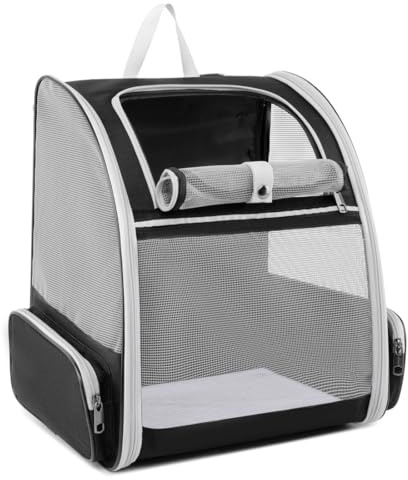Cat Backpack Dog Backpack Carrier for Small Dogs and Medium Cat up to 15lbs, Travel Pet Carrier for Puppy Kitten Bunny, Cat Dog Carrying Backpack Collapsible (Black)