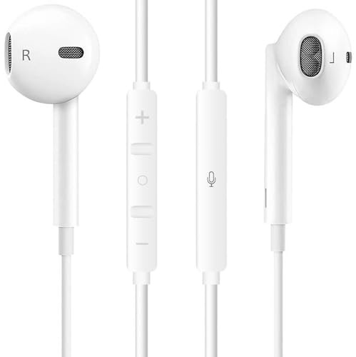 Kogwjte In-Ear Kopfhörer für Phone, Kopfhörer HiFi Audio Stereo, mit Mikrofon und Lautstärkeregler, kompatibel mit Phone 14/14 Pro/14 Pro Max/13/12 Mini/SE/11/X/XS Max/XR/8/7 Plus