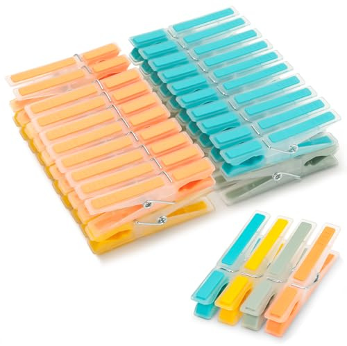 VINATO Lot de 40 Pinces à Linge Multicolores, Pinces à Linge Extérieur avec Ressort Métallique, pour Corde à Linge, Sèche-Linge et Tous Types de Vêtements