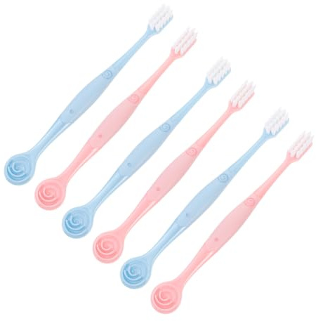 LOORGVEL 6 pezzi Spazzolini Morbidi per Adulti con Raschia Lingua Setole Delicate per Gengive Sensibili Colori Vivaci per Viaggi e Uso Quotidiano