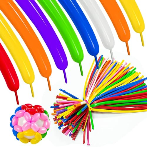 Long balloons Twisting Balloon Thickening Latex Modeling Long Magic Balloons for Animal Shape Birthday Weddings Christmas Party Decoration. (RED)