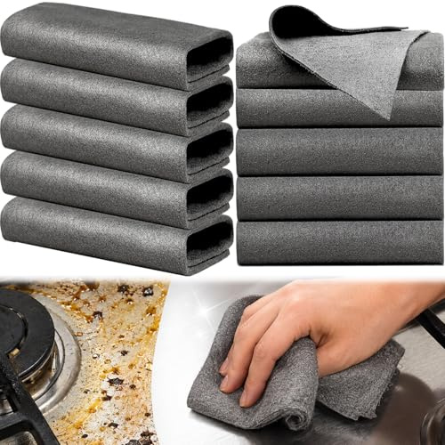 Loiluliy Chiffon Magique Vitre sans Trace, 10 Pièces Magic Chiffon De Nettoyage 30x40cm Réutilisables Chiffon Microfibre pour Les Miroirs De Voiture Vitres Cuisine Salle De Bain