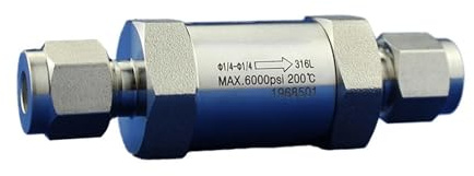 1 stück Edelstahl Hochdruck Doppelring Rückschlagventil 6MM 1/4'' Gas-Flüssigkeit Pipeline Instrument Einweg(1/4)
