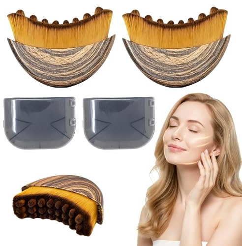Gobesty Gesichtsbürste, Lymphdrainage, Lymphdrainage, Massagegerät für Kinn und Kiefer, ergonomisches Design, reduziert Schwellungen und Müdigkeit, 2 Stück