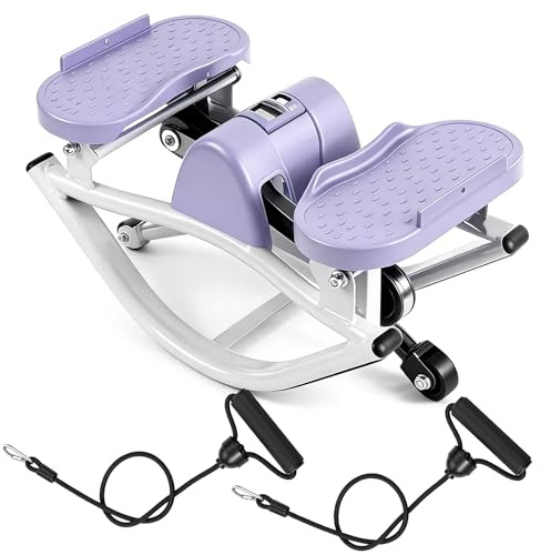 Rock Fitness Stepper, Portable Step Rocker Side to Side at Home, Aerobic Workout Machine Fitness Equipment Suitable for Apartment and Dormitory (Purple)