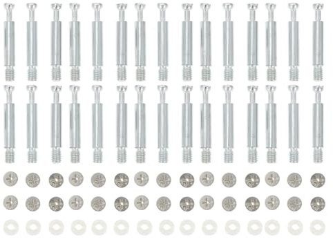 IMIKEYA Connettori per mobili, 30 pezzi, dado preinserito in ferro, bulloni a camma eccentrici e perni in ferro, accessori per fissaggio e fissaggio di mobili, kit assortito