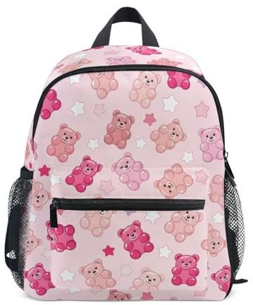 JUNZAN Småbarn ryggsäck rosa gummibjörn ryggsäckar för pojkar flickor förskola ryggsäck liten barn bokväska åldrad 3-8