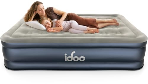 iDOO Colchón Hinchable Matrimoniocon Cómodo, Inflado Rápido en 3 Minutos