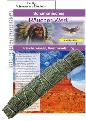 Zeder Räucherbündel – Smudge Stick Größe 10-12cm mit Booklet & Räucheranleitung | Traditionelle Räucherkräuter für schamanische Rituale, Meditation & Energetische Hausreinigung. 81249