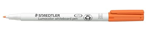 Staedtler 301-4 Lumocolor whiteboard pen (Strichbreite M (ca. 1 mm), trocken und rückstandsfrei abwischbar, schnelltrocknend, hohe Qualität, ideal für kleine Whiteboards) 10 Stifte, Farbe orange | Abwischbar im Stiftformat, 1,0 mm, 8 h CAP-OFF – rückstandslos – Art.-Nr. 301-4