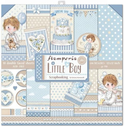 Stamperia Papierblock 10 Blätter 30.5 x 30.5 (12 x 12) doppelseitig Little Boy