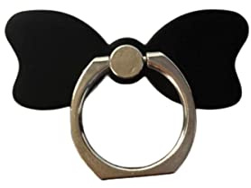 MuStone Supporto ad anello per telefono cellulare, a forma di farfalla, supporto in metallo a 360 rotazioni, per tutti gli smartphone, iPhone, Samsung (nero)